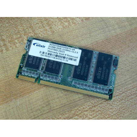 Mémoire RAM Elixir 512MB DDR-333MHz PC2700U - Occasion Fonctionnelle