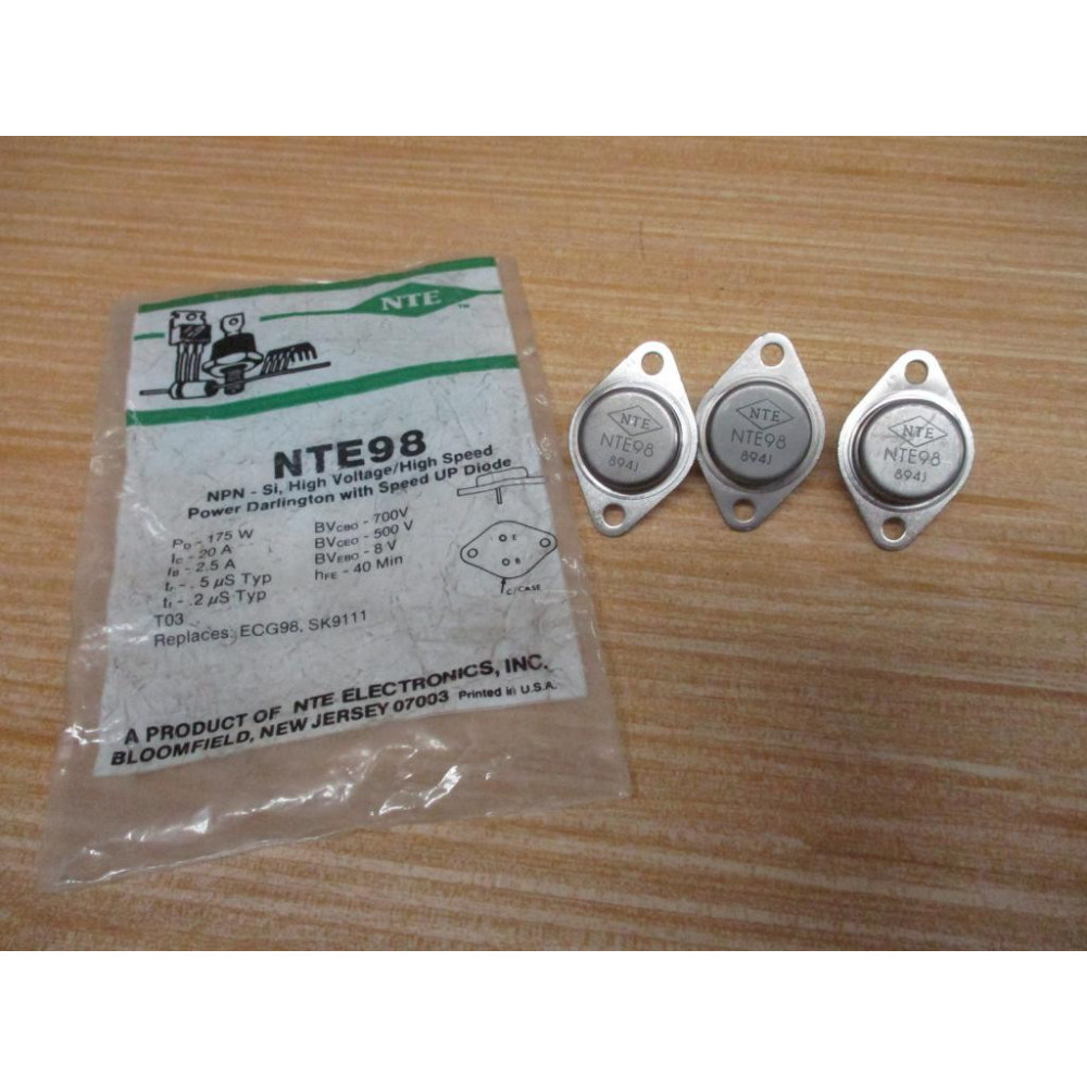 NTE NTE98 NPN Power Darlington (Pack of 3) NTE NTE98 NPN Power Darlington (Pack of 3)