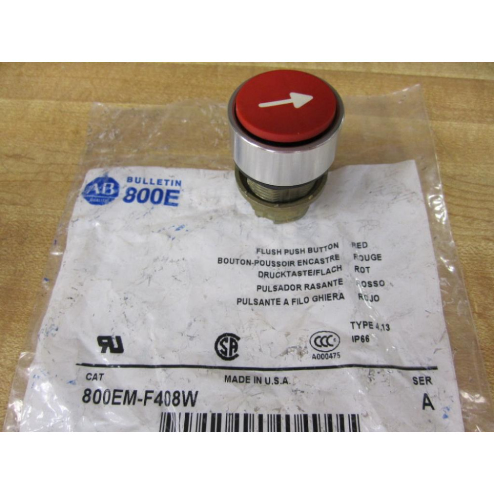 Allen Bradley 800EM-F408W Flush Push Button 800EMF408W