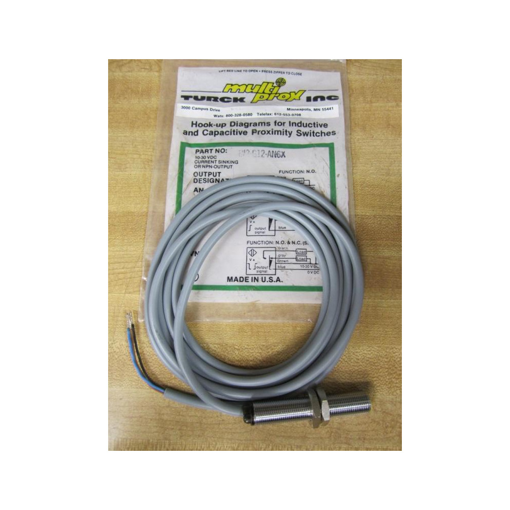 Turck B12-G12-AN6X 4635500 Proximity Switch B12G132AN6X