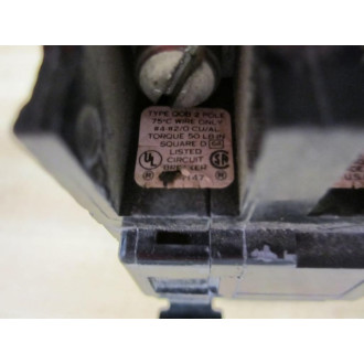 Square D QOB2100 Circuit Breaker 100A 2pole 240V - Used