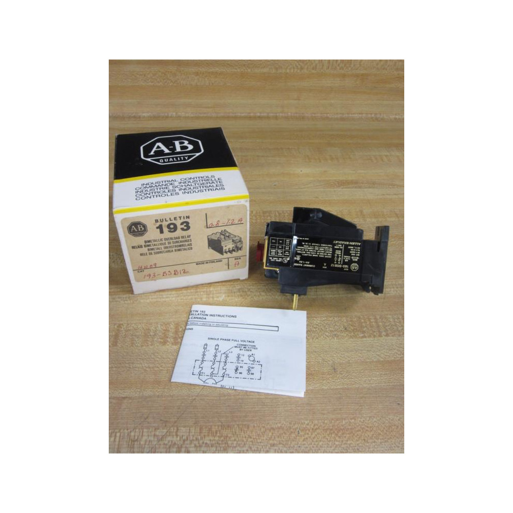 Allen Bradley 193-BSB-12 Overload Relay 193BSB12