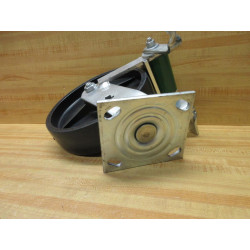 Generic 8X2 Caster Wheel Black, Swivel WPoly Cam Brake - Used