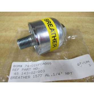 1577-AL Breather 45 143-02-003 - New No Box
