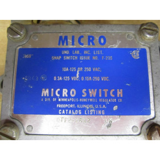 Micro Switch DTF2-2RN2-LH Honeywell Limit Switch DTF22RN2LH - Used