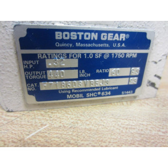 Boston Gear F71860SVB5J3 Gear Reducer
