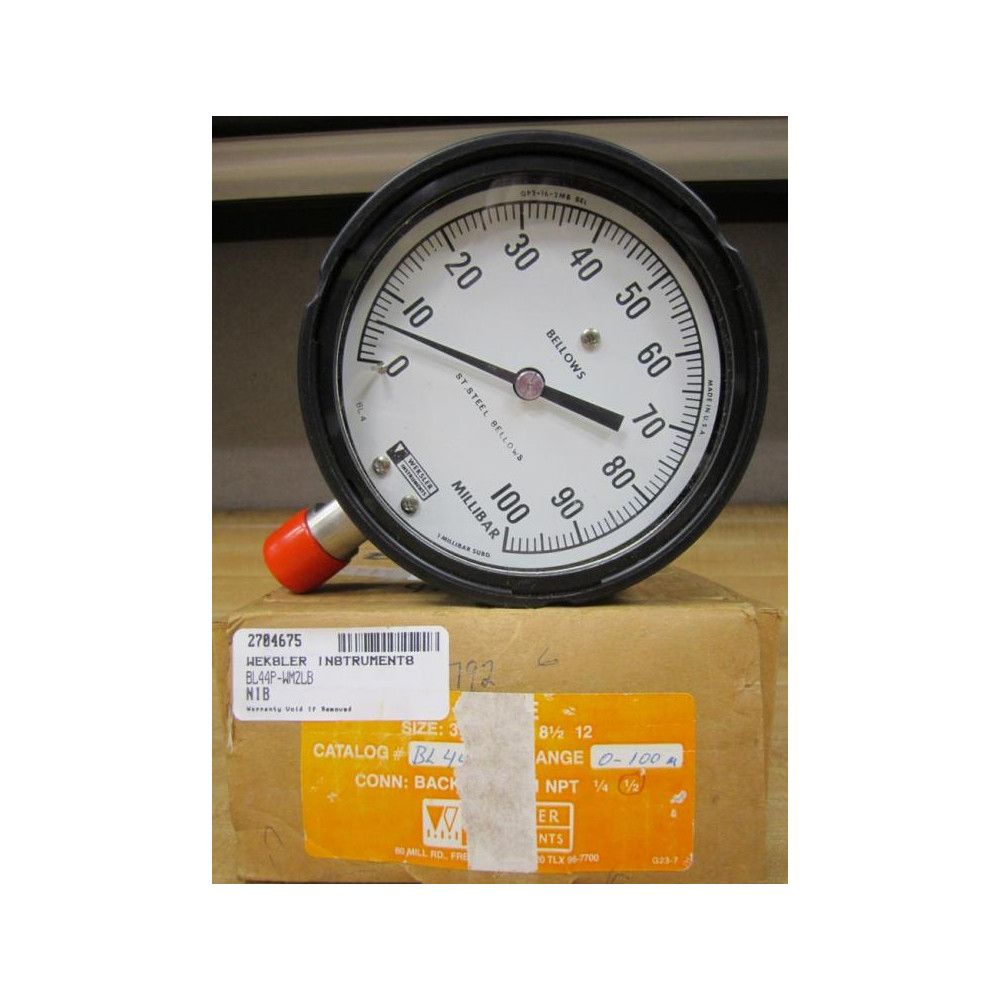 Weksler Instruments BL44P-WM2LB Bellows Low Pressure Gauge BL44PWM2LB