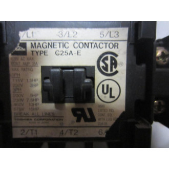 Toshiba C25A-E Magnetic Contactor C25AE - Used