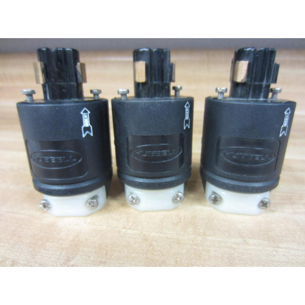 Hubbell 23005GB Locking Plug 2 Pole 20A 125V (Pack of 3) - New No Box
