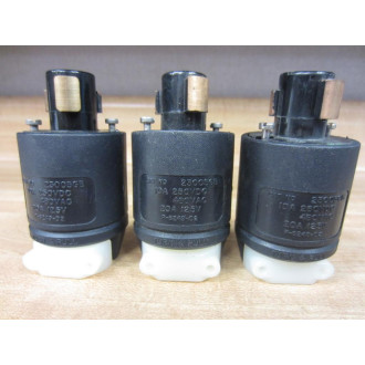 Hubbell 23005GB Locking Plug 2 Pole 20A 125V (Pack of 3) - New No Box