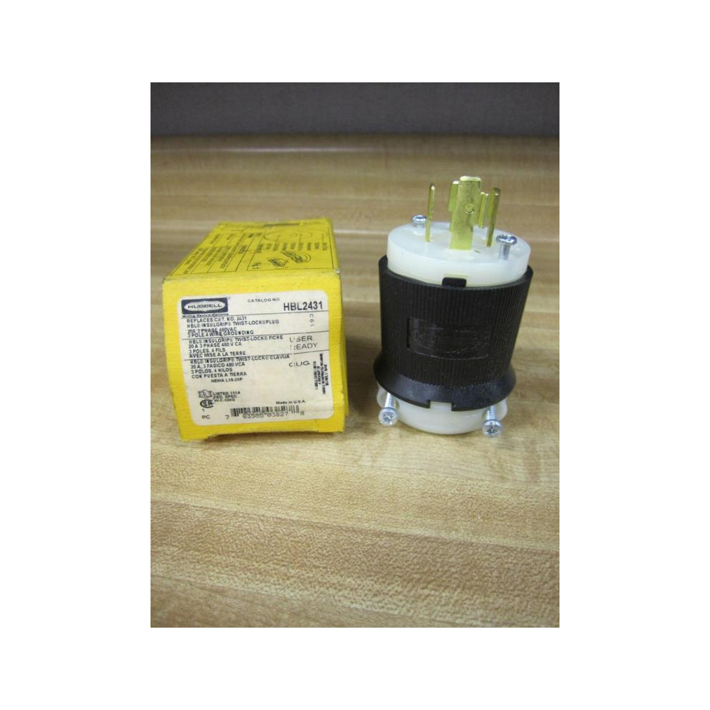 Hubbell HBL2431 Insulgrip Twist-Lock Plug 2431