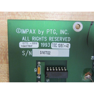 Impax 13770-0052 Circuit Board 10X7707 - Used