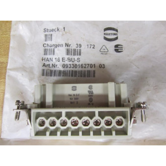 Harting HAN 16-E-BU-S Connector HAN16EBUS 15A  600V