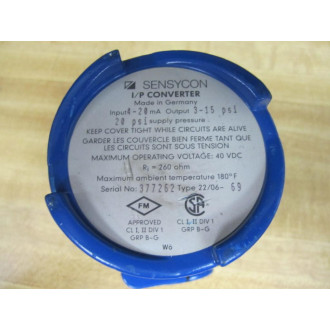 Sensycon 22-06-69 IP Converter 220669 Rj  260 ohm - Parts Only