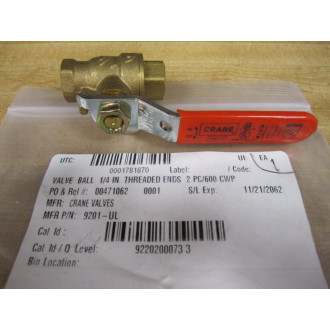 Crane Valves 9201-UL Ball Valve 9201UL (Pack of 2)