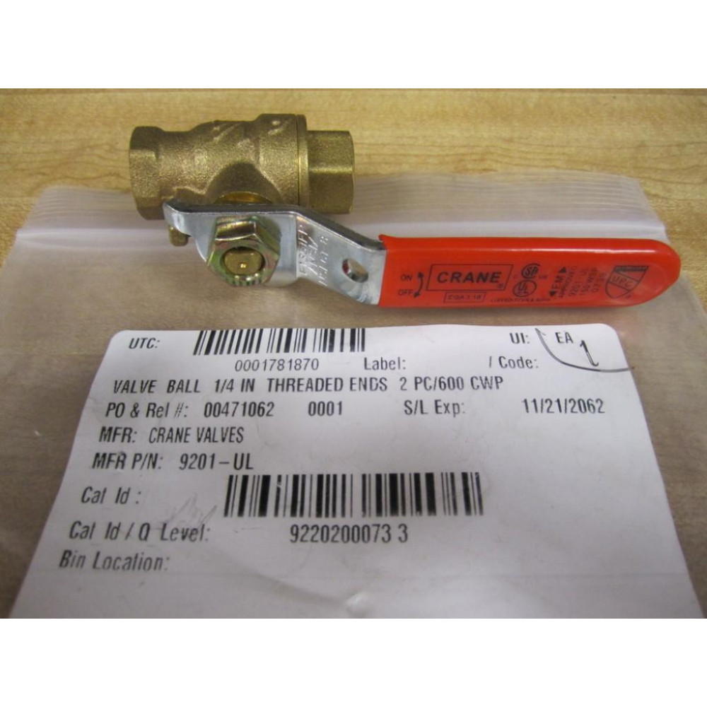 Crane Valves 9201-UL Ball Valve 9201UL (Pack of 2)