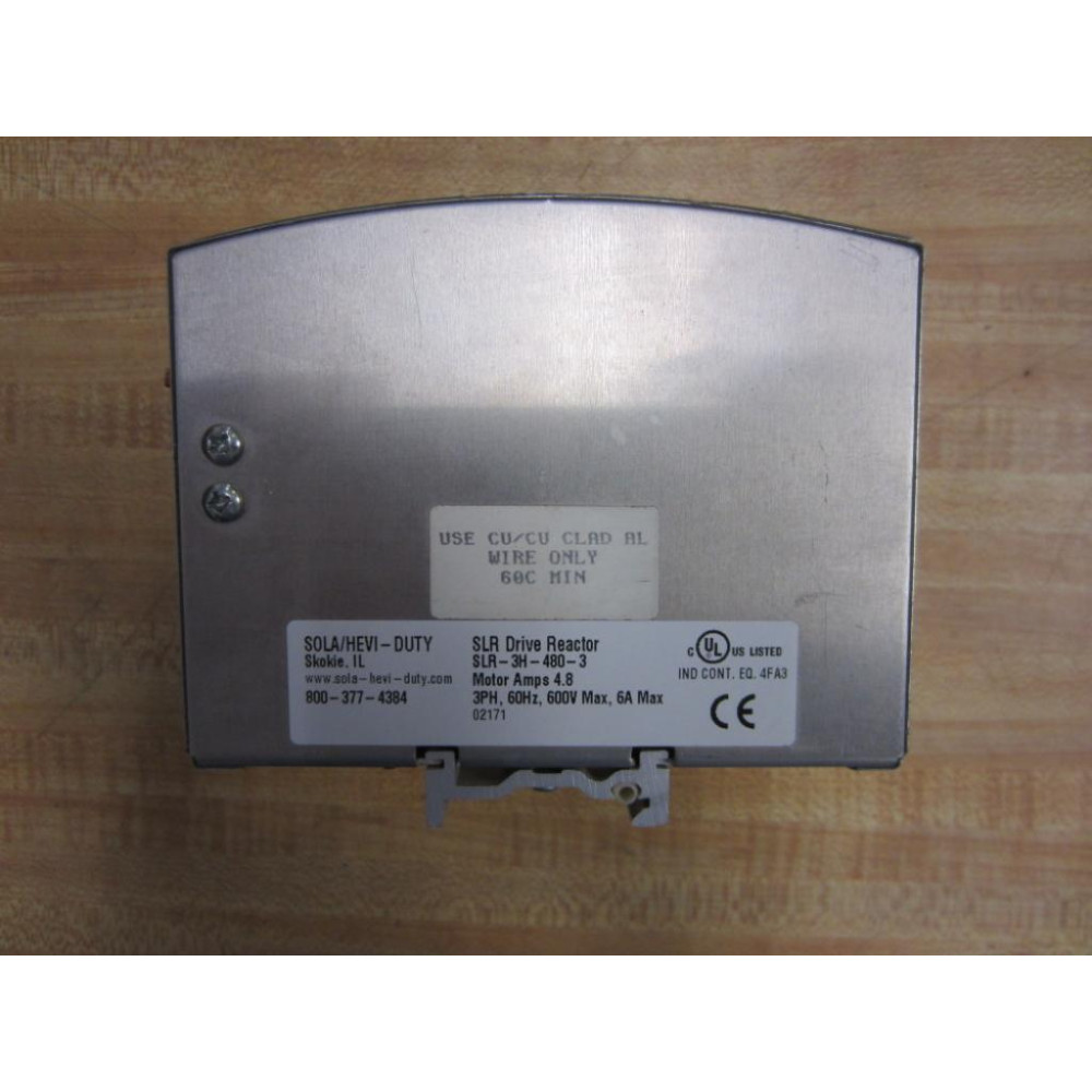 Sola Electric SLR-3H-480-3 Line Reactor SLR3H4803 - Used