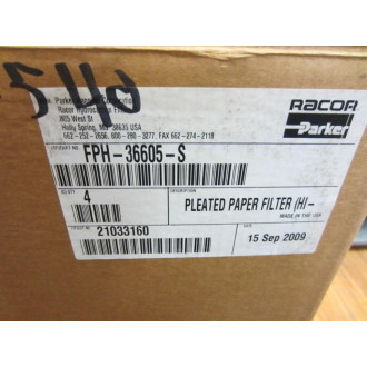 Parker FPH-36605-S Pleated Paper Filter FPH36605S (Pack of 4)