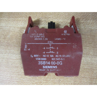 Siemens 3SB1400-0G Contact Block 3SB14000G - Used