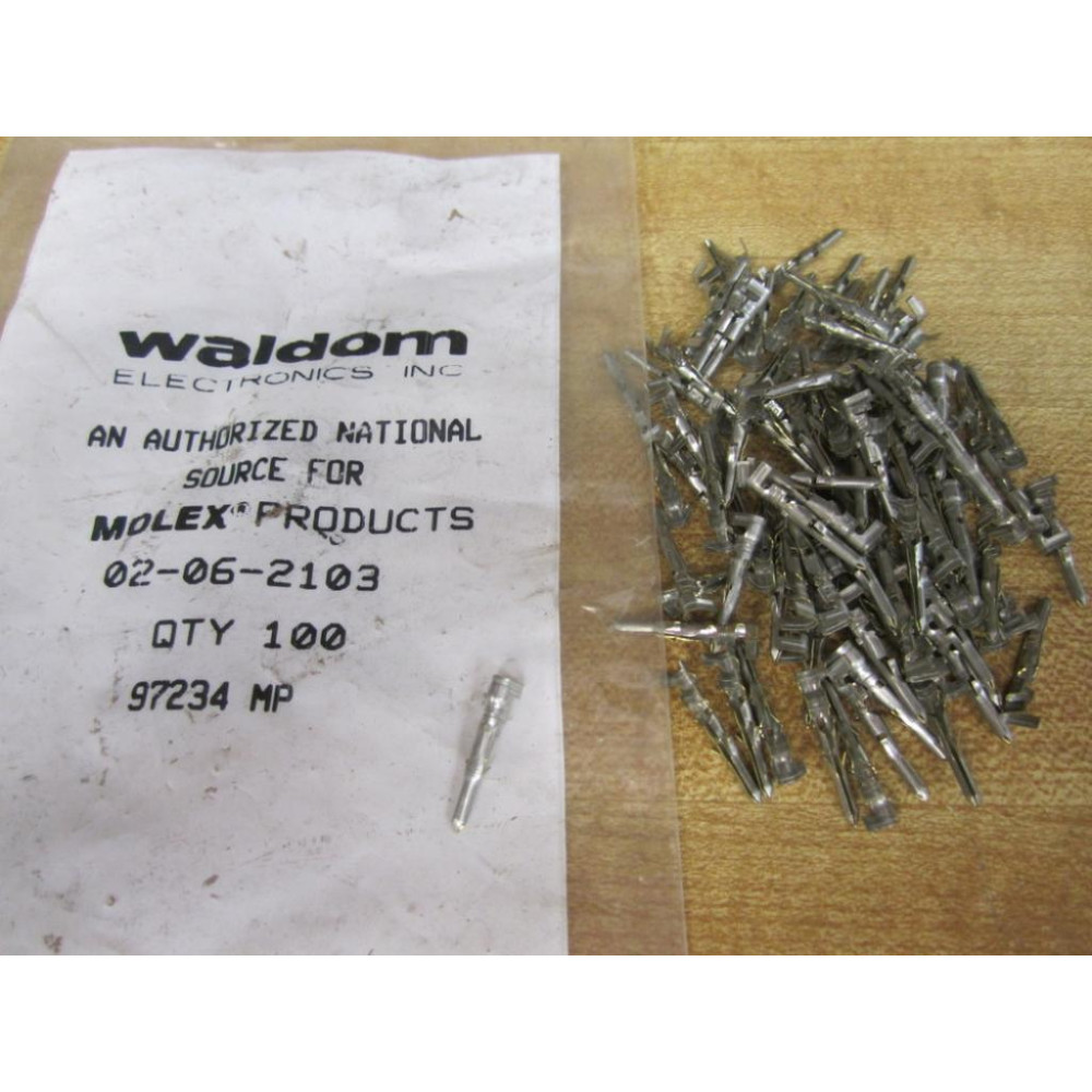 Waldom 02-06-2103 Molex Pin Contact 02062103 (Pack of 100)