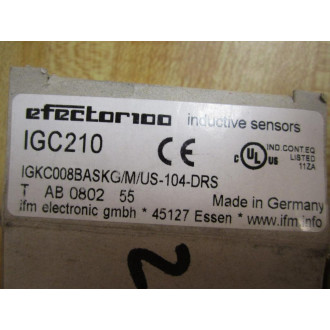 IFM IGKC008BASKGMUS-104-DRS2LED Sensor IGC210