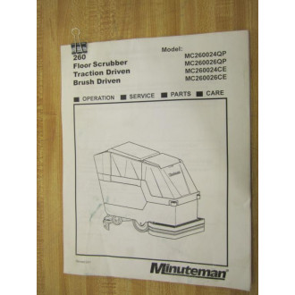 Minuteman 260 Floor Scrubber Manual - Used