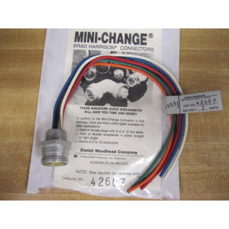 Daniel Woodhead 42607 Female Cable Assembly 2R6004A20A120 7 Amp
