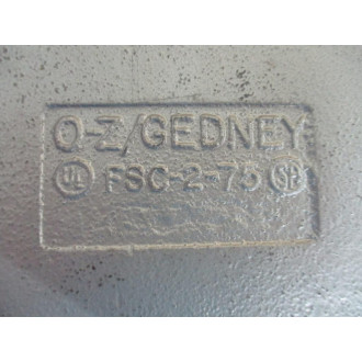 O-ZGedney FSC-2-75 2 Gang Hub Box FSC275 - New No Box