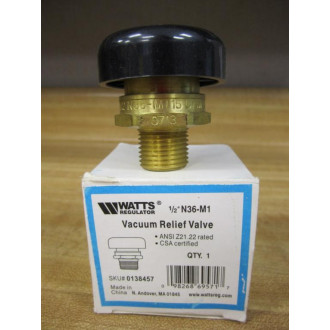Watts Regulator N36-M1 12" Vacuum Relief Valve 0138457