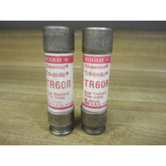 Gould Shawmut Ferraz Trionic TR60R Fuse Cross Ref 4YZE6 (Pack of 2) - New No Box