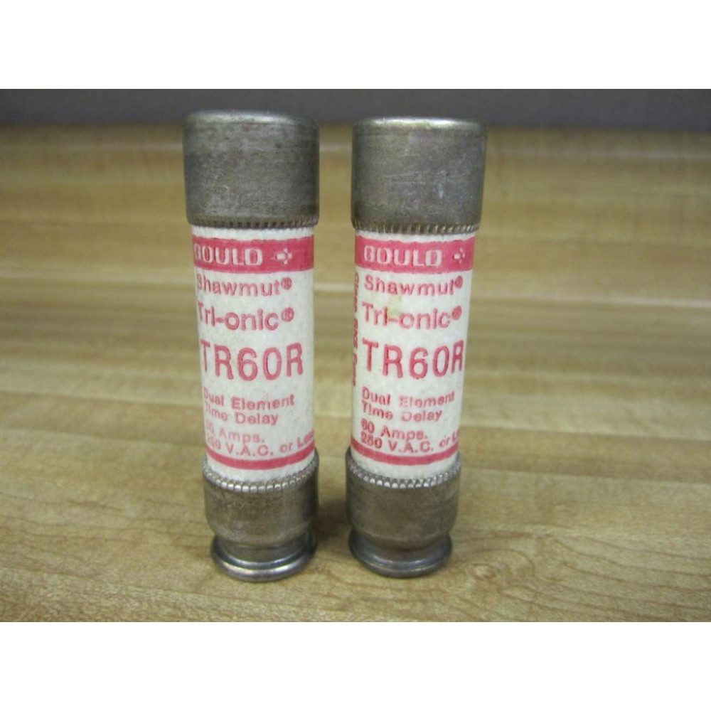 Gould Shawmut Ferraz Trionic TR60R Fuse Cross Ref 4YZE6 (Pack of 2) - New No Box
