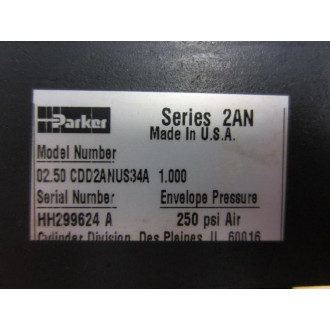 Parker 02.50 CDD2ANUS34A Cylinder 0250CDD2ANUS34A - New No Box