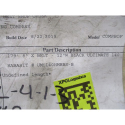 Habasit UMS140HMBBS-B Heavy Duty Conveyor Belt