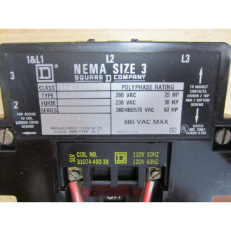 Square D 8536-SEG1 Starter 8536SEG1 - New No Box