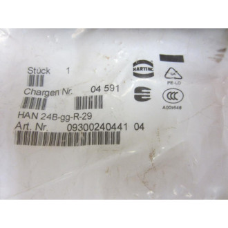 Harting 09300240441 Top Metal Hood HAN 24B-GG-R-29 (Pack of 6)