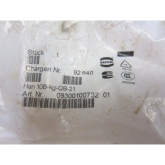 Harting 09300100732 Power Connector HAN 10B-KG-QB-21