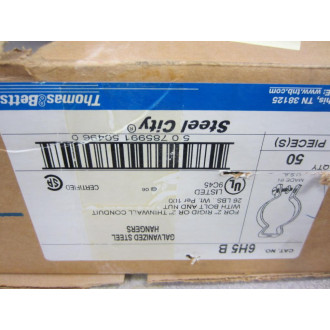 Steel City 6H5 B 6H5B Galvanized Steel Hanger 2" (Pack of 15) - New No Box