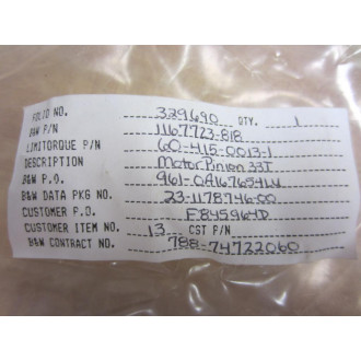 Limitorque 60-415-0013-1 Pinion 6041500131