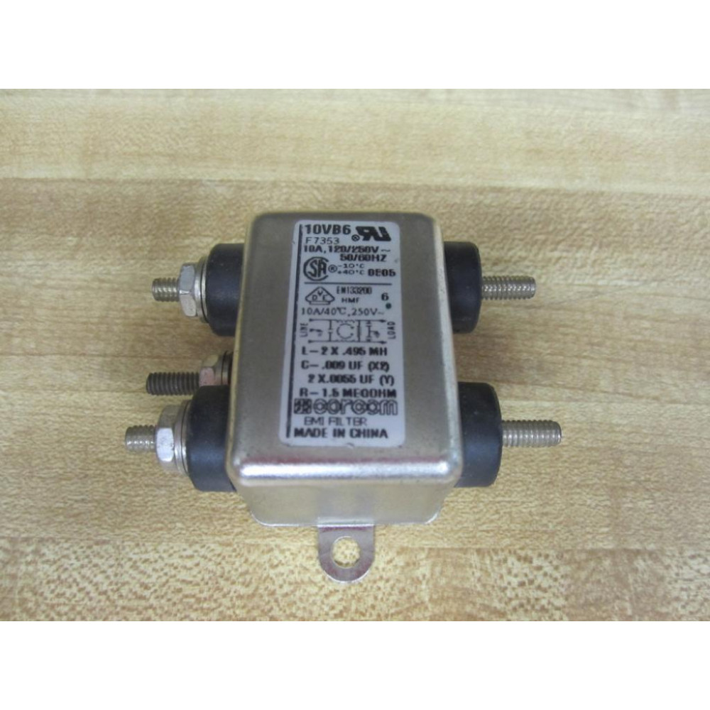 Corcom 10VB6 EMI Filter F7353 WPartial Hardware - New No Box