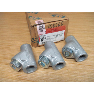 Cooper Crouse Hinds EYS 2 34" Conduit Seal Fitting EYS2 W Plugs (Pack of 3) - New No Box