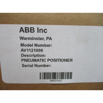 ABB AV1121000 Pneumatic Positioner
