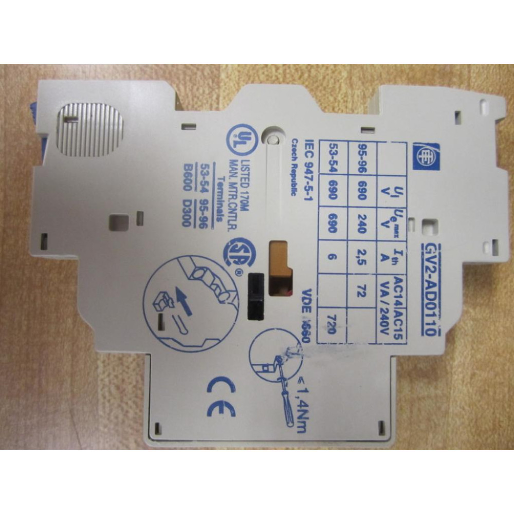 Telemecanique GV2-AD0110 Contact GV2AD0110 021336 - New No Box