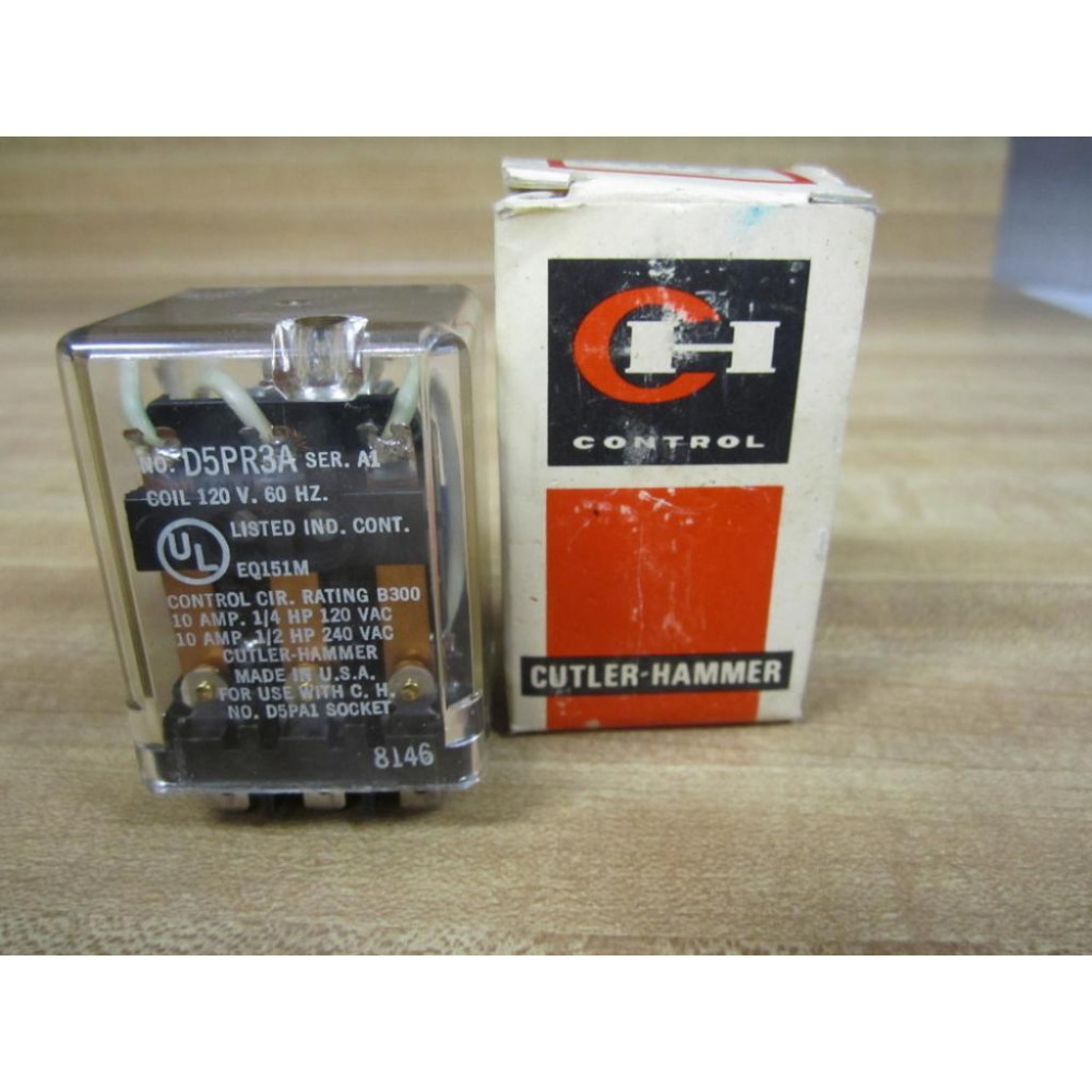Cutler Hammer D5PR3A Relay 3PDT