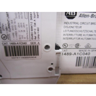 Allen Bradley 1489-A1C040 Circuit Breaker 4 Amp 1489A1C040