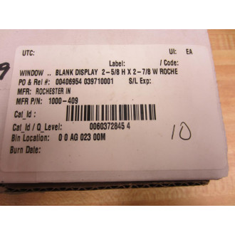 Ametek 1000-409 Blank Display 1000409 (Pack of 10)