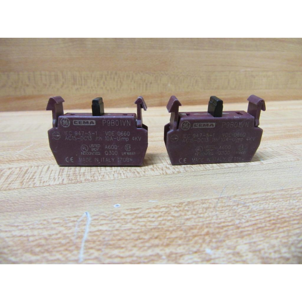 General Electric P9B01VN ABB Cema Contact Block GE (Pack of 2) - Used
