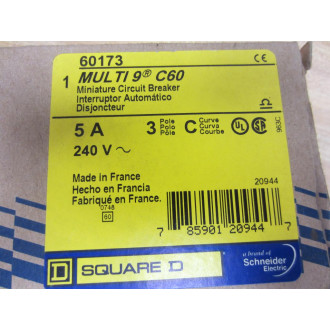 Square D 60173 Merlin Gerin Breaker 5A MG60173 Schneider