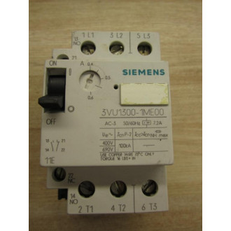 Siemens 3VU1300-1ME00 Motor Protector 3VU13001ME00 R 432008413