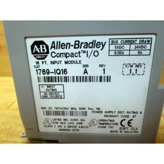 Allen Bradley 1769-IQ16 Input Module 1769IQ16 WO Cover - New No Box