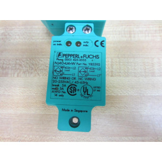Pepperl + Fuchs NJ40+U4+W Proximity Switch NJ40U4W WO Receptacle - Used